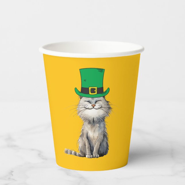Eine glückliche irische Katze Pappbecher (Vorderseite)