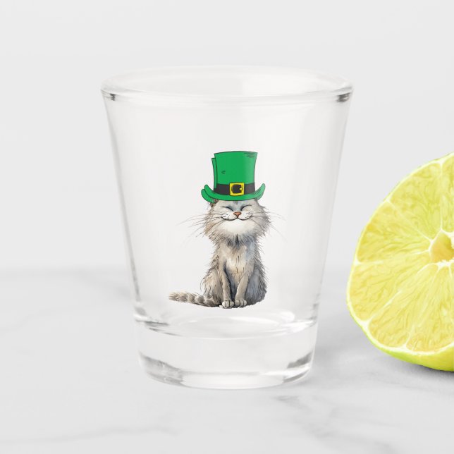 Eine glückliche irische Katze Schnapsglas (Vorderseite)