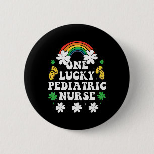 Eine glückliche Kinderkrankenschwester Lustige iri Button