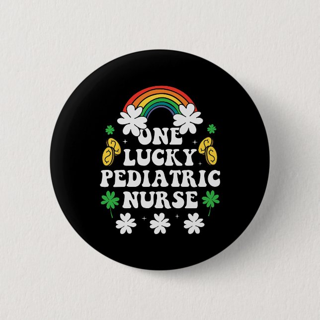 Eine glückliche Kinderkrankenschwester Lustige iri Button (Vorderseite)