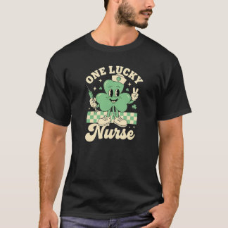 Eine Glückliche Krankenschwester Retro Shamrock Ma T-Shirt