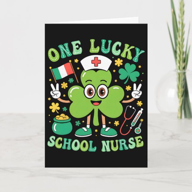 Eine glückliche Schulkrankenschwester St Patrick's Karte (Vorderseite)