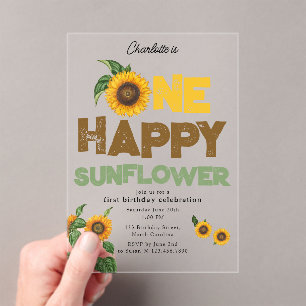 Eine glückliche Sonnenblume Einladung zum 1. Somme