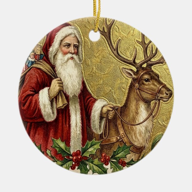 Eine glückliche Weihnachtszeit Keramik Ornament (Vorne)