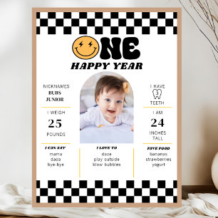 Eine glücklicher Typ 1. Geburtstag Erste Geburtsta Poster