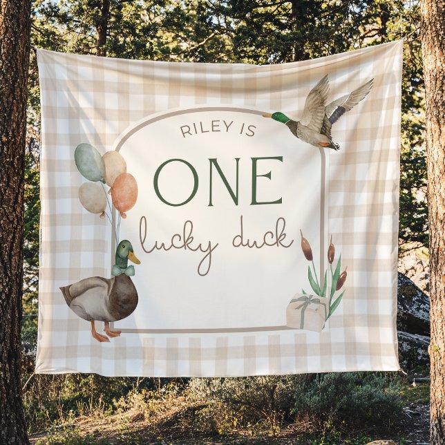 Eine Glücksente Geburtstags-Personalisierte Banner Wandteppich (Von Creator hochgeladen)