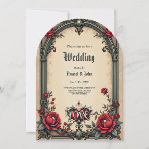 Eine gotische Romantik. Ein verzierter, gotischer Einladung
