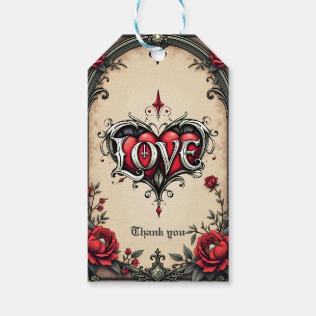 Eine gotische Romantik. Ein verzierter, gotischer  Geschenkanhänger (Vorderseite)