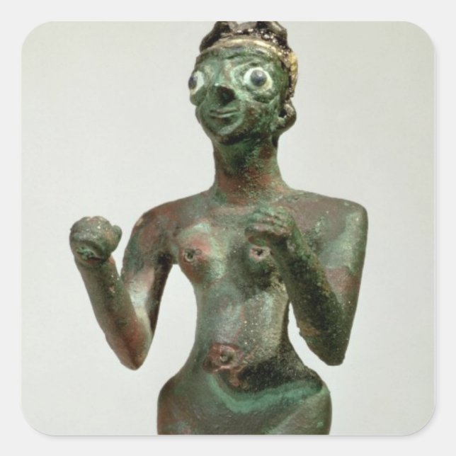 Eine Göttin von Mari, Frühdynastische Zeit, c.25.- Quadratischer Aufkleber (Vorderseite)