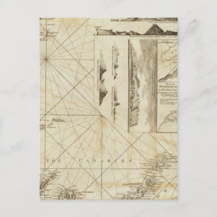 Eine Grafik der Maderas und Kanarischen Inseln Postkarte