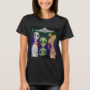 Eine graue, kleine grüne Anunnaki-Alien Zeichne T-Shirt