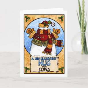 Eine große Blustenumarmung aus Iowa Feiertagskarte