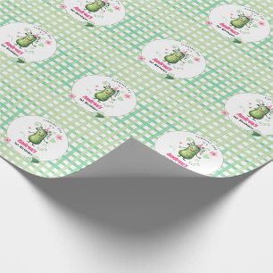 Eine große Dillgurke zum ersten Geburtstag Rosa Geschenkpapier