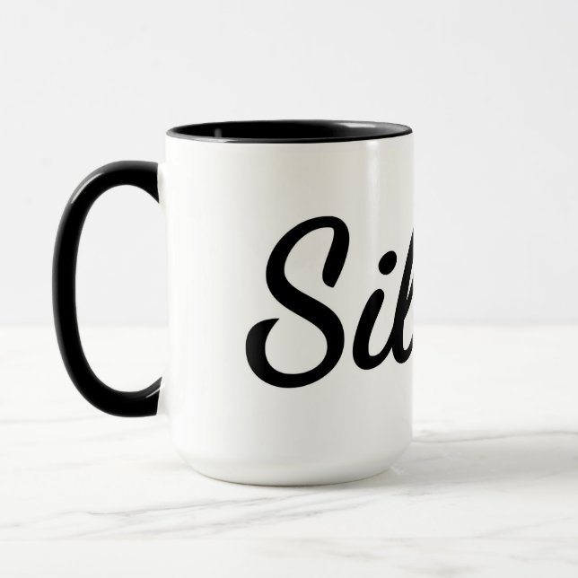 Eine große Menge Stille und Koffein Tasse (Links)