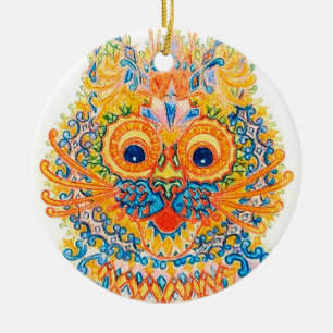 Eine große Mit Augen Katze, Louis Wain Keramik Ornament