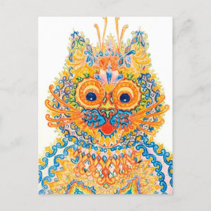 Eine große Mit Augen Katze, Louis Wain Postkarte