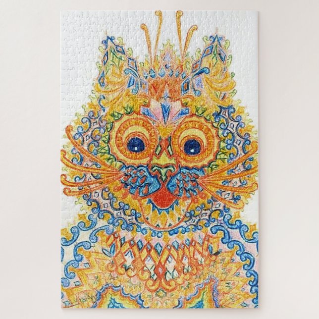 Eine große Mit Augen Katze, Louis Wain Puzzle (Vertikal)