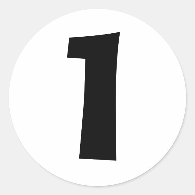 Eine große runde weiße Zahlenaufkleber von Janz Runder Aufkleber (Vorderseite)