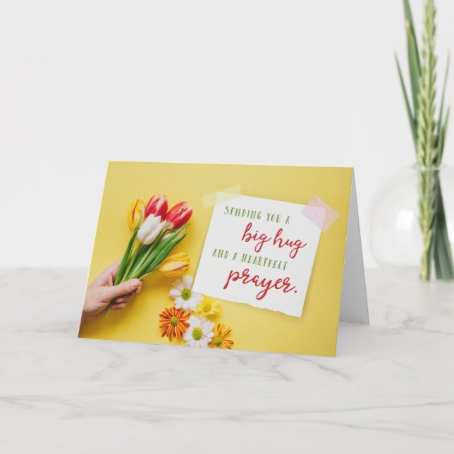 Eine große Umarmung und ein Gebet Dankeskarte (Vorderseite)