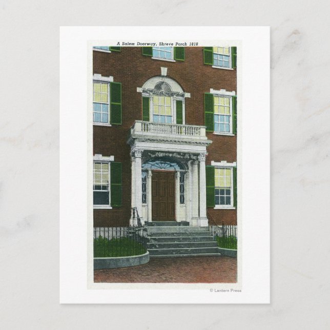 Eine große Veranda, Salem-Türenansicht Postkarte (Vorderseite)