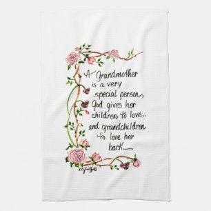 Eine Großmutter ist eine Rose für eine sehr beso Geschirrtuch