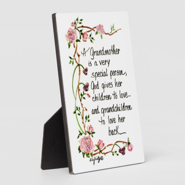 Eine Großmutter ist eine sehr besondere Person Fotoplatte (Seite)