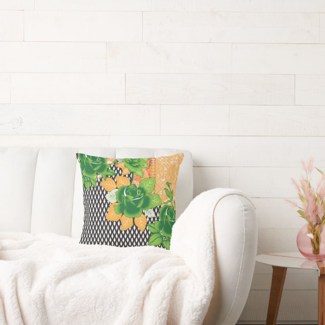 eine grüne und gelbe Wand Kissen (Liege)