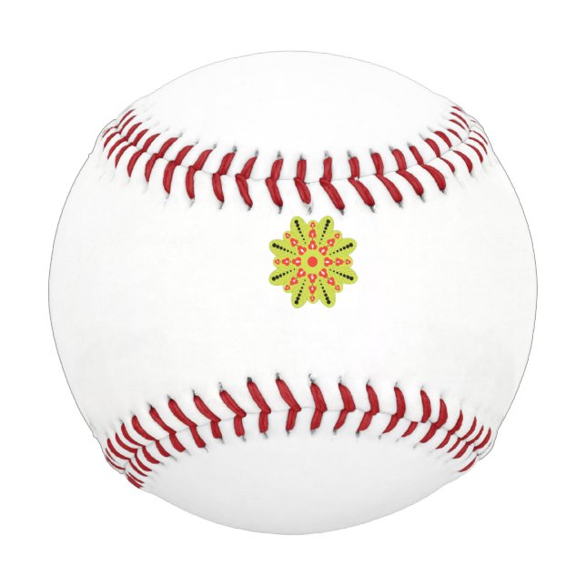 eine grüne und rote Blume mit schwarzen Punkten Baseball (Vorderseite)