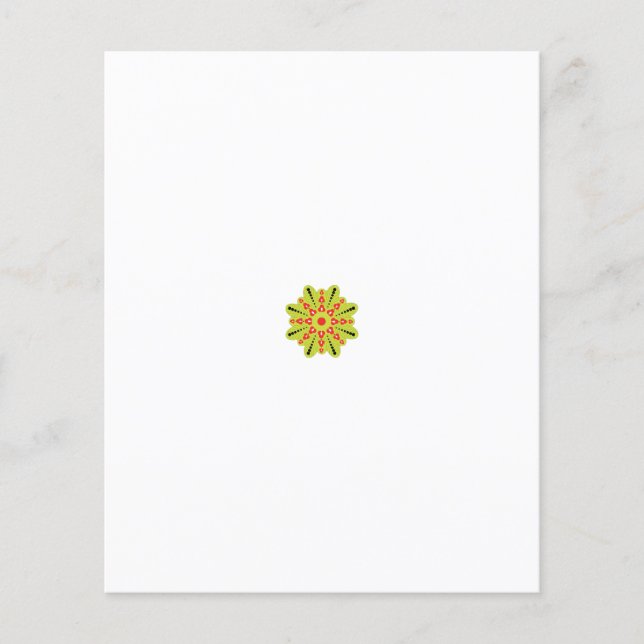 eine grüne und rote Blume mit schwarzen Punkten Flyer (Vorne)