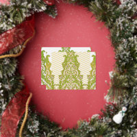 eine grüne und weiße Tapete mit verziertem Design