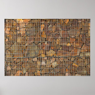 eine grungenhafte Ziegelwand als Hintergrundabstra Poster