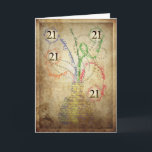 Eine grungy 21. Geburtstagskarte Karte<br><div class="desc">Eine grundige,  bedrückte Geburtstagskarte. Die Vase und Blume sind aus dem Schreiben!</div>
