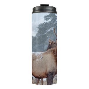 EINE GRUPPE HIRSCHE THERMOSBECHER