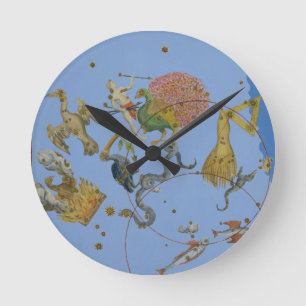 Eine Gruppe Konstellationen von "Uranometria" Runde Wanduhr