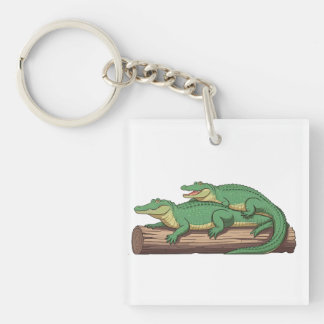 eine Gruppe von Alligatoren, die sich auf einem Lo Schlüsselanhänger