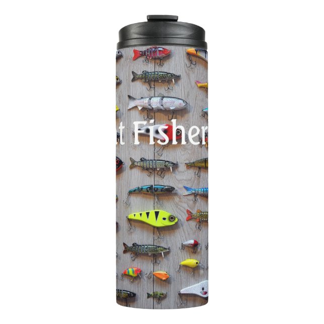 Eine Gruppe von Fischköpfen personalisieren Thermosbecher (Vorderseite)