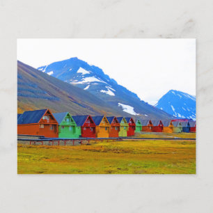 Eine Gruppe von Häusern in Longyearbyen, Svalbard Postkarte