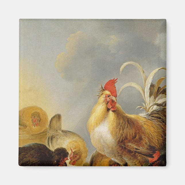 Eine Gruppe von Hühnern, 1643 Magnet (Vorne)