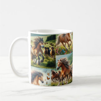 Eine Gruppe von Wildpferden Kaffeetasse