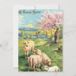Eine Grußkarte für glückliche Osterlämmer Feiertagskarte