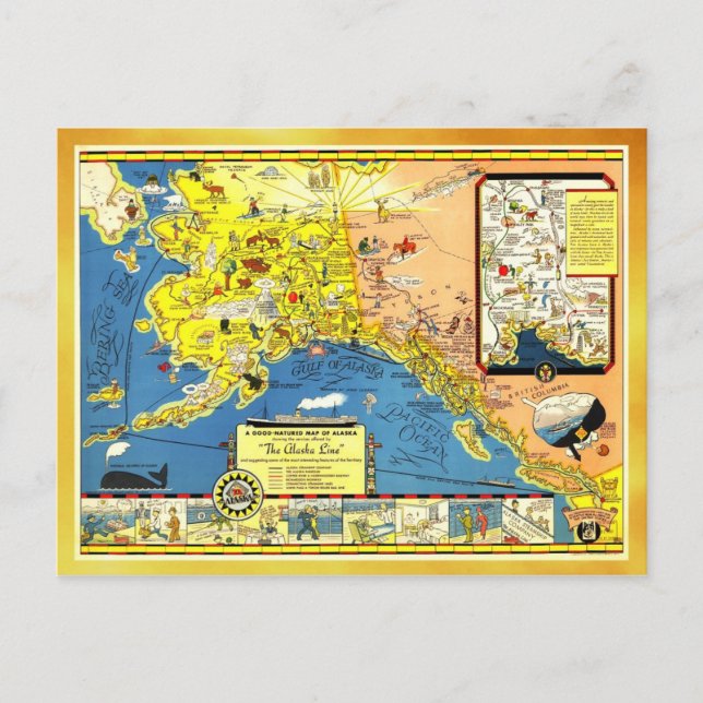Eine gut gepflegte Karte von Alaska (Vorderseite)