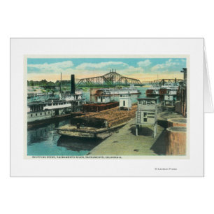 Eine Hafen-Verschiffen-Szene auf Sacramento River