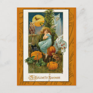 Eine Halloween-Albtraum-Vintage-Art-Karten Postkarte