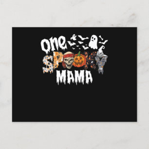 Eine Halloween Gruselige Mama Leopard Groovy Hexe Feiertagspostkarte