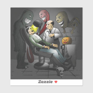 Eine Halloween-Nacht beim Zahnarzt Aufkleber