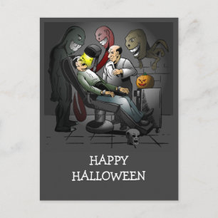 Eine Halloween-Nacht beim Zahnarzt Postkarte