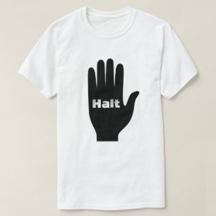 Eine Hand mit Wort im Inneren T-Shirt