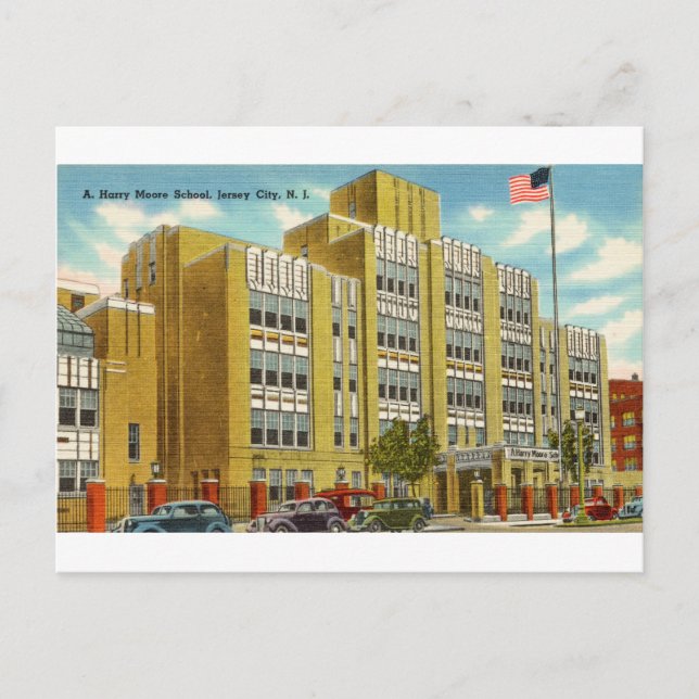Eine Harry Moore School in Jersey City, New Jersey Postkarte (Vorderseite)