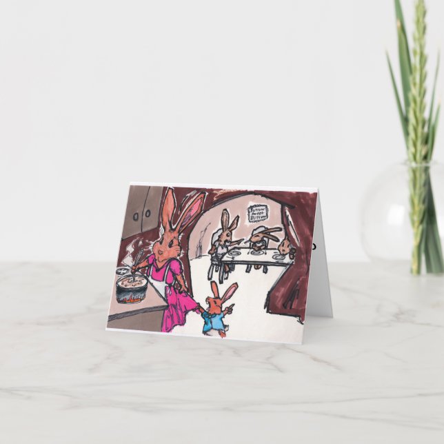 Eine Häschenkarte für Mama oder Großmütter Dankeskarte (Vorderseite)