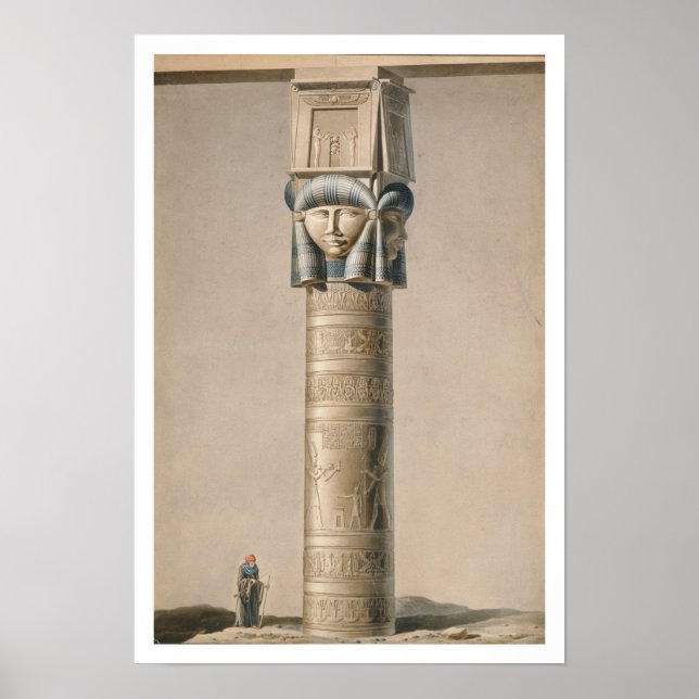 Eine Hathor-Säule in Dendarah, Abbildung " Poster (Vorne)